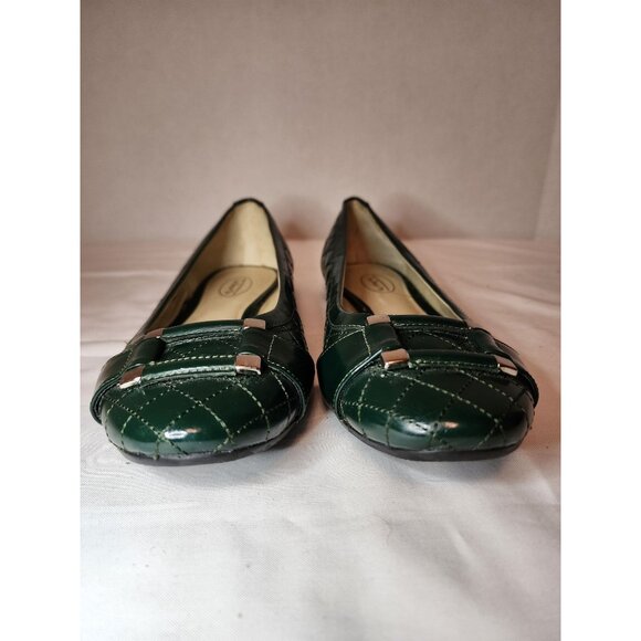Talbots Green Quilted Dressy Comfort Ballerina Ballet Flats Sz:7.5-US - Picture 3 of 8